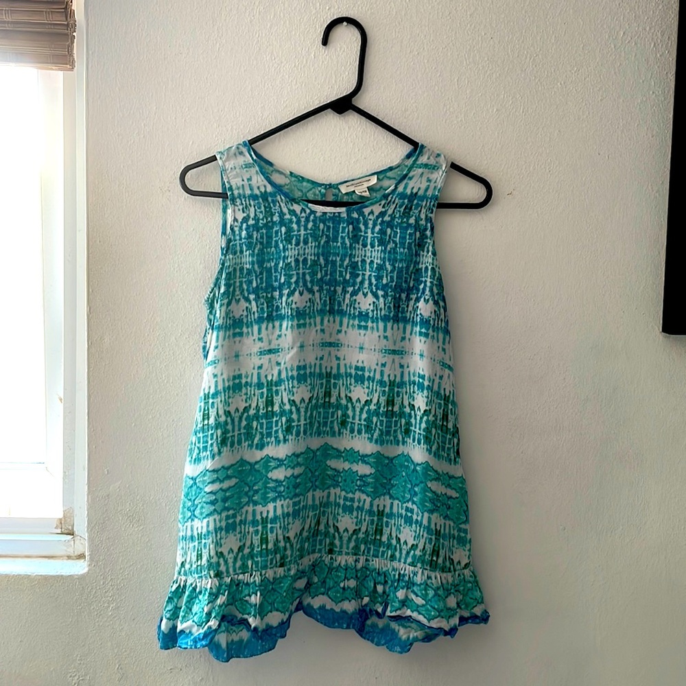 Beach lunch lounge collection turquoise blouse. 100% viscose fabric.